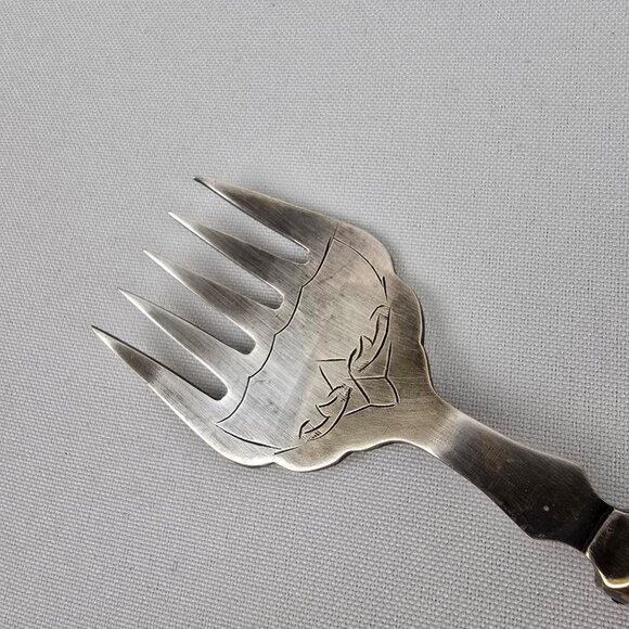 Vintage Horn Handle Abalone Schell Fork & Knife - Picture 4 of 16